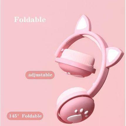 Bluetooth BK1 Gato LED Diadema inalambricos-Rosado - Tecnopromos